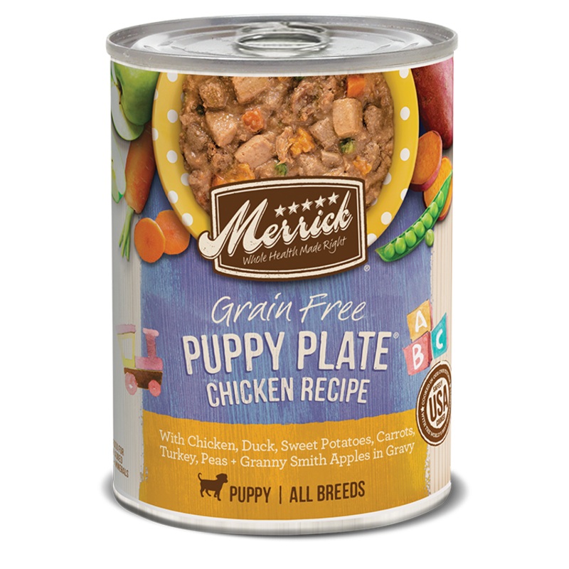 Merrick Grain Free Puppy Plate Chicken Recipe Canned Dog Food 12.7 oz