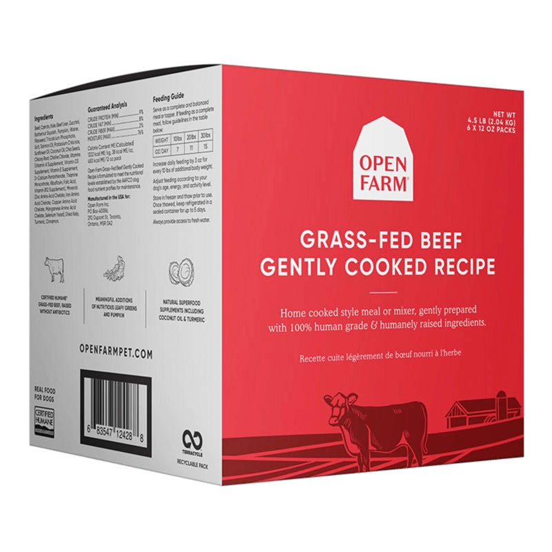 Open Farm Frozen Gently Cooked Beef Dog Food 96 oz