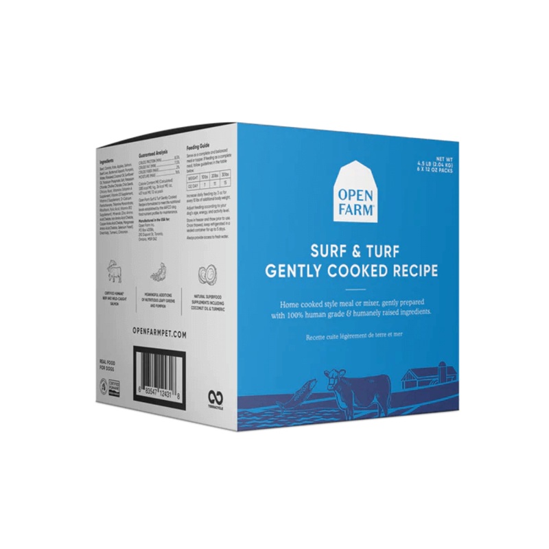 Open Farm Frozen Gently Cooked Surf & Turf Dog Food 96 oz