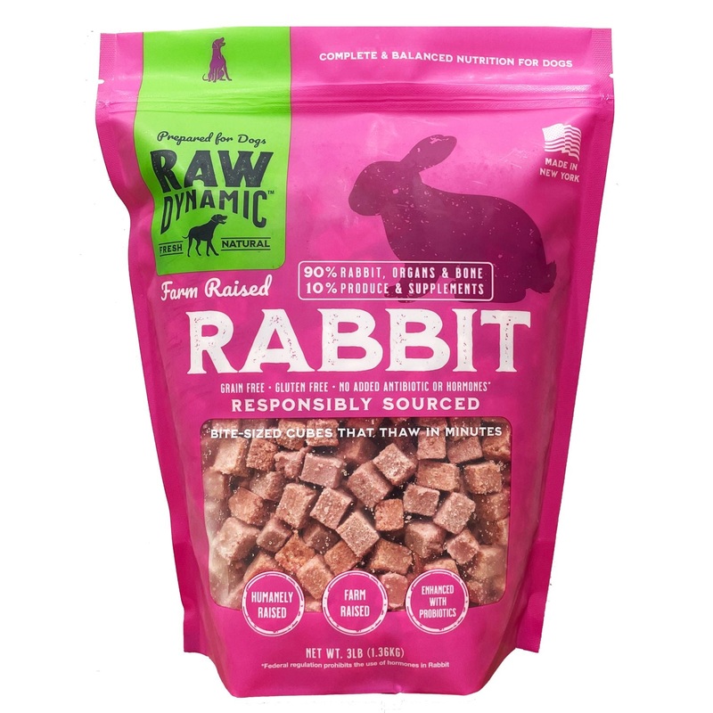 Raw Dynamic Frozen Dog Food, Rabbit