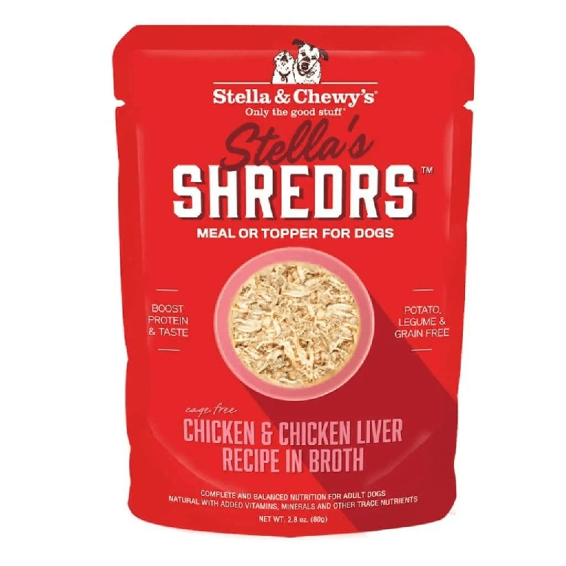 Stella's Shredrs Chicken & Chicken Liver Recipe in Broth Dog Food 2.8 oz