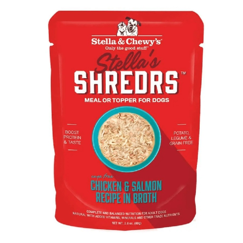 Stella's Shredrs Chicken & Salmon Recipe in Broth Dog Food 2.8 oz