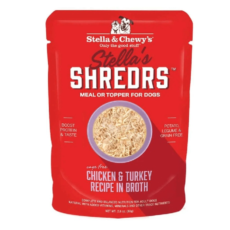 Stella's Shredrs Chicken & Turkey Recipe in Broth Dog Food 2.8 oz