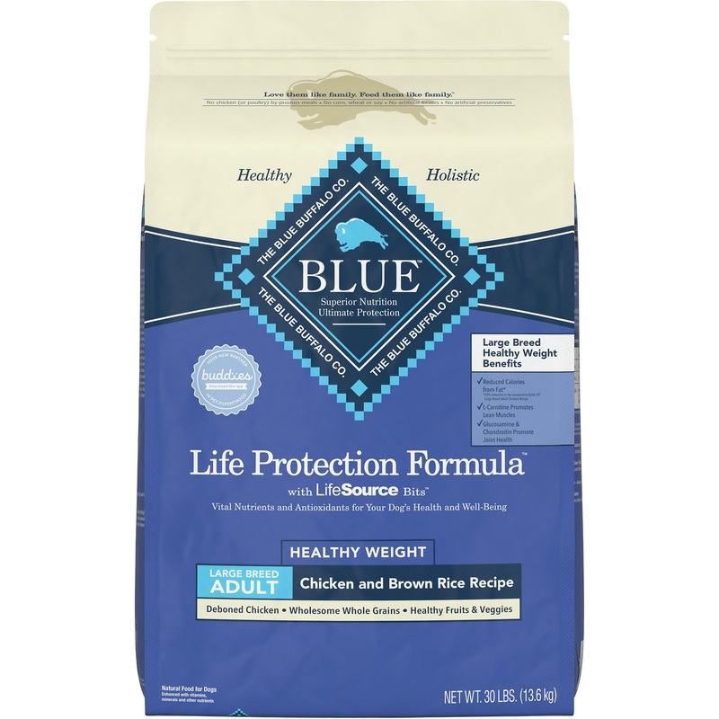 Blue Buffalo Life Protection Large Breed Adult Healthy Weight Chicken & Brown Rice Dry Dog Good, 30lb