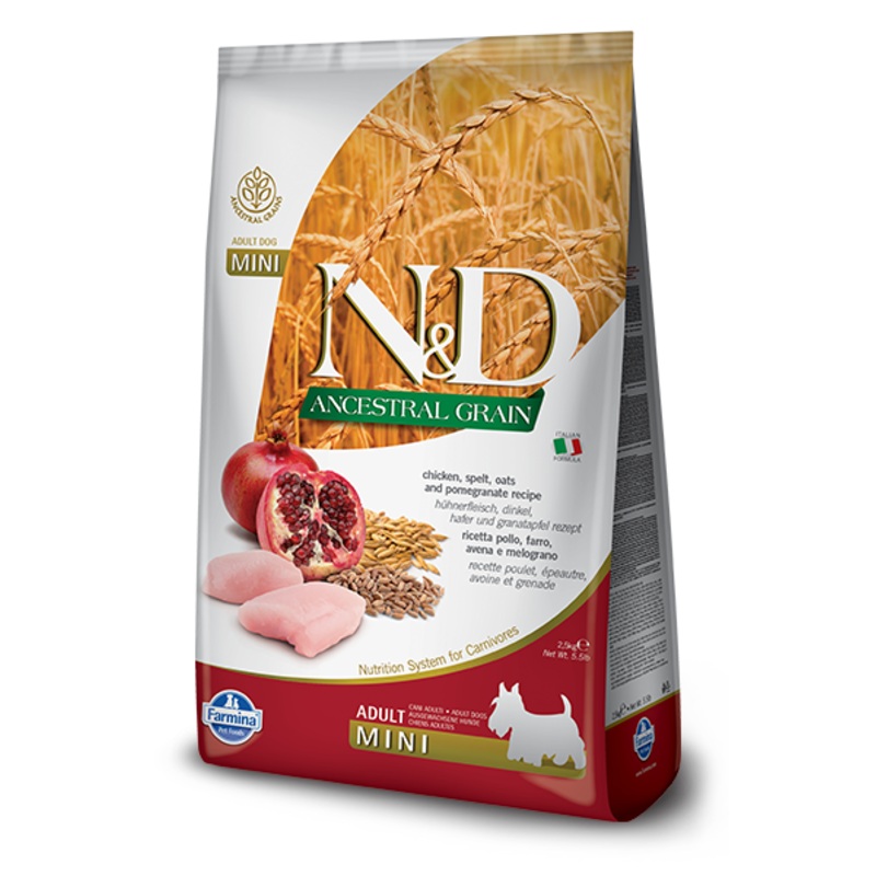 Farmina N&D Ancestral Grain Canine Chicken, Spelt, Oats & Pomegranate Adult Mini Dry Food