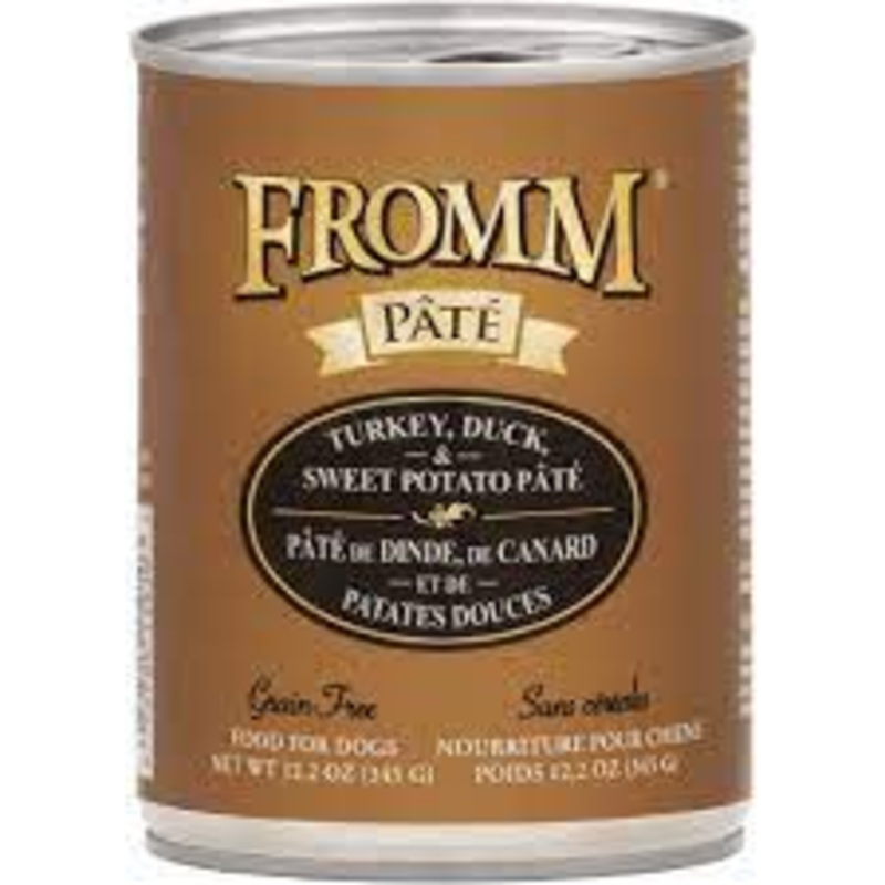Fromm Dog Can Grain Free Turkey, Duck, and Sweet Potato Pate 12.2 oz