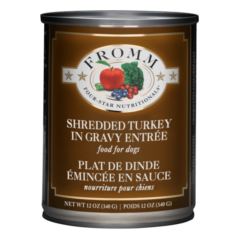 Fromm Dog Can, Shredded Turkey in Gravy Entree 12oz