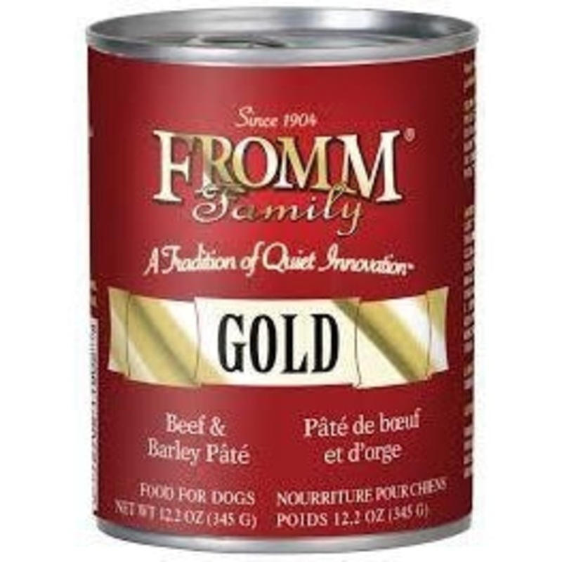 Fromm Gold Dog Can, Beef & Barley Pate 12oz
