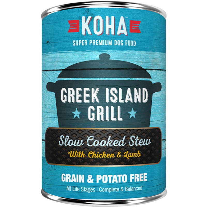 Koha Dog Can Greek Island Grilled Chicken Lamb 12.7oz