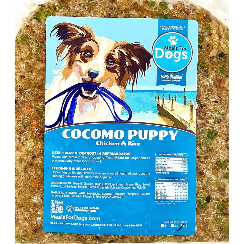 Meals for Dogs Cocomo Puppy Chicken Frozen Dog Food