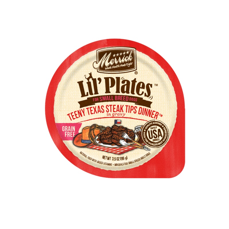 Merrick Lil Plate Grain Free Teeny Texas Steak Tips 3.5 oz