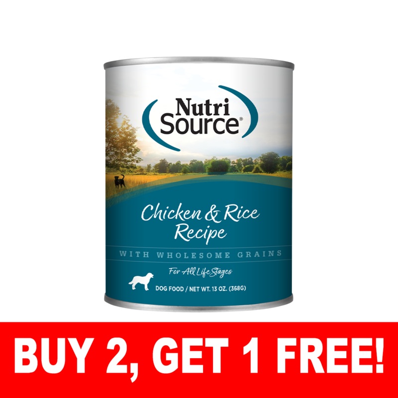 NutriSource Chicken & Rice Wet Dog Food 13oz