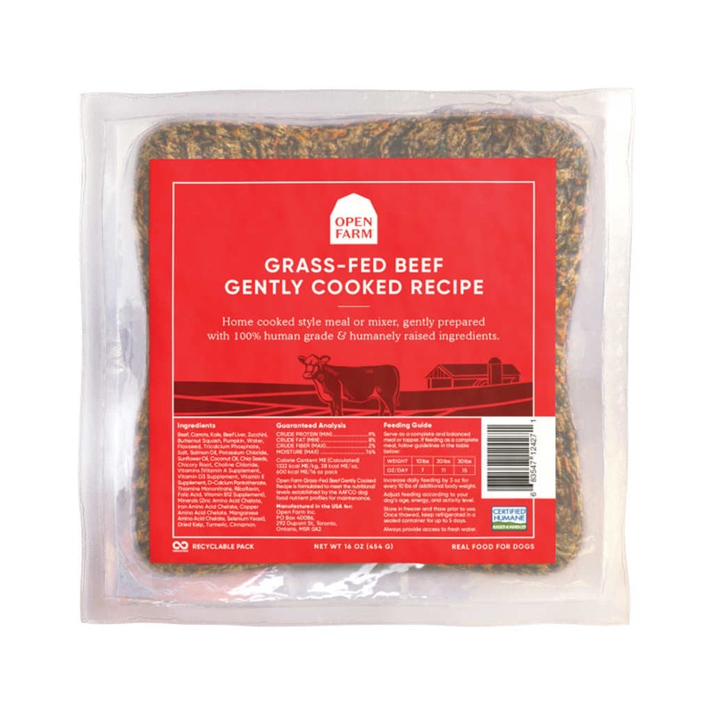 Open Farm Frozen Gently Cooked Grass-Fed Beef Dog Food