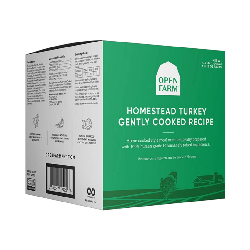 Open Farm Frozen Gently Cooked Turkey Dog Food 96 oz