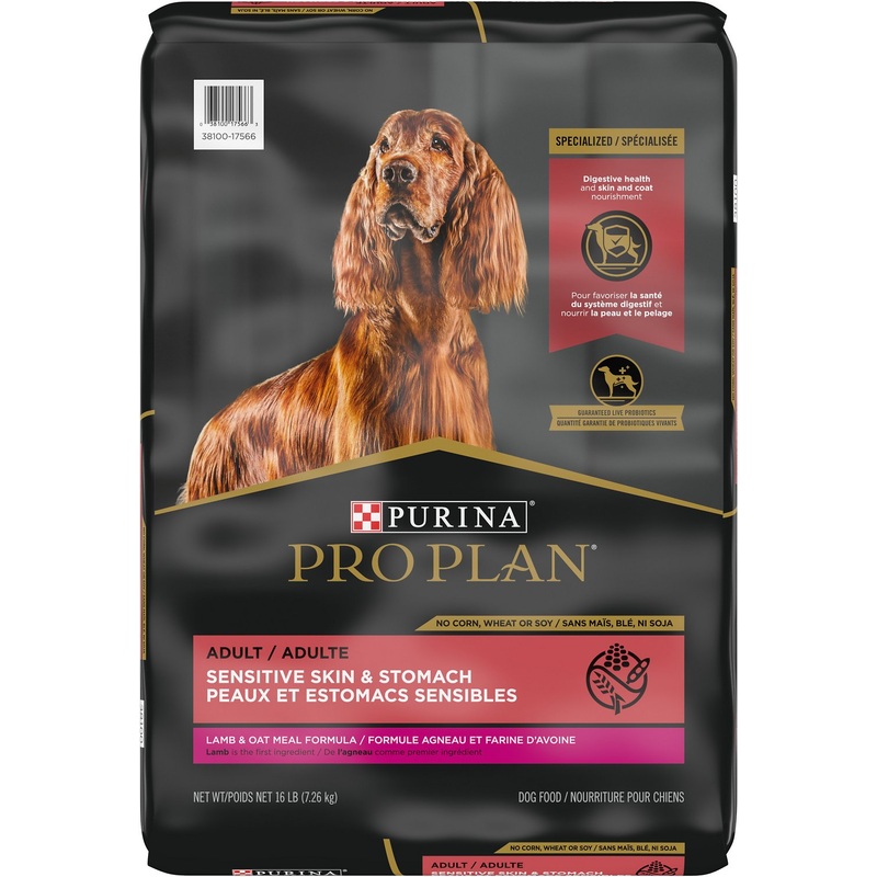Purina Pro Plan Adult Sensitive Skin & Stomach Lamb & Oatmeal Formula Dry Dog Food