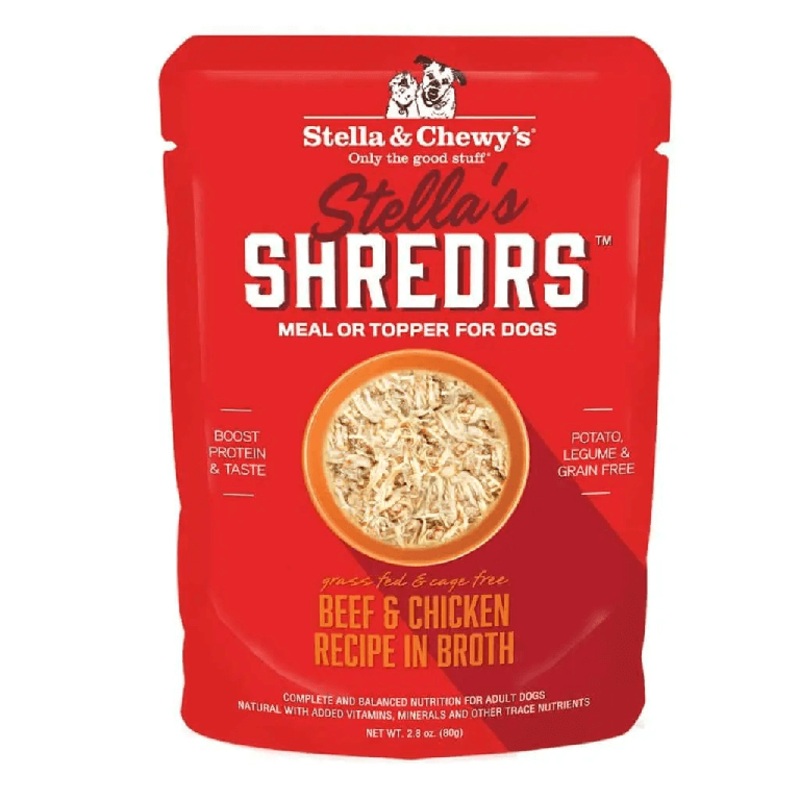 Stella's Shredrs Beef & Chicken Recipe in Broth Dog Food 2.8 oz
