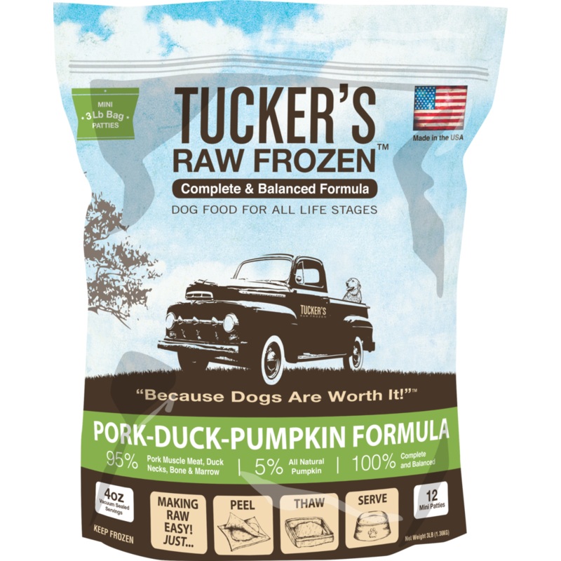 Tucker's Frozen Raw Dog Food, Pork & Duck with Pumpkin Formula 6lb
