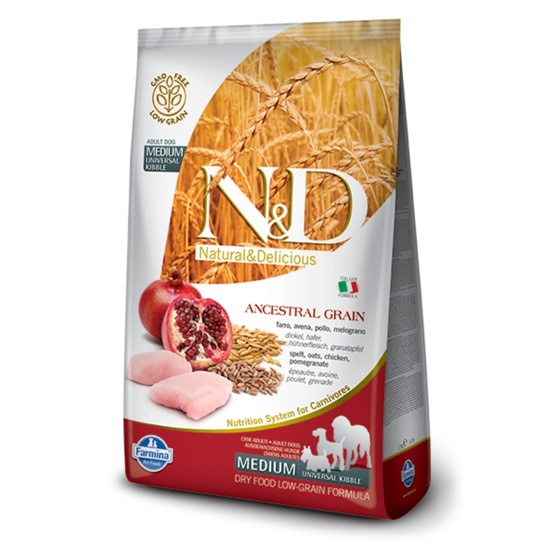 Farmina N&D Ancestral Grain Canine Chicken, Spelt, Oats & Pomegranate Adult Medium/Maxi Dry Food