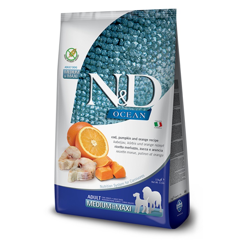 Farmina N&D Ocean Canine Cod, Pumpkin & Orange Adult Medium/Maxi Dry Food