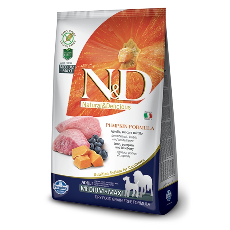 Farmina N&D Pumpkin Canine Lamb, Pumpkin & Blueberry Adult Medium/Maxi Dry Food