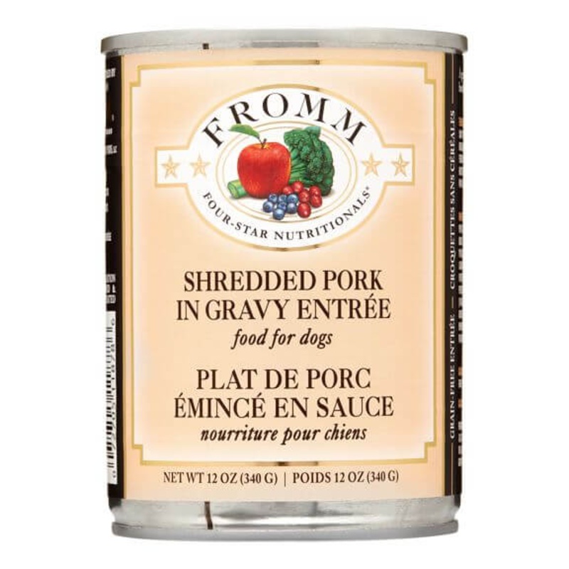 Fromm Dog Can, Shredded Pork in Gravy 12oz