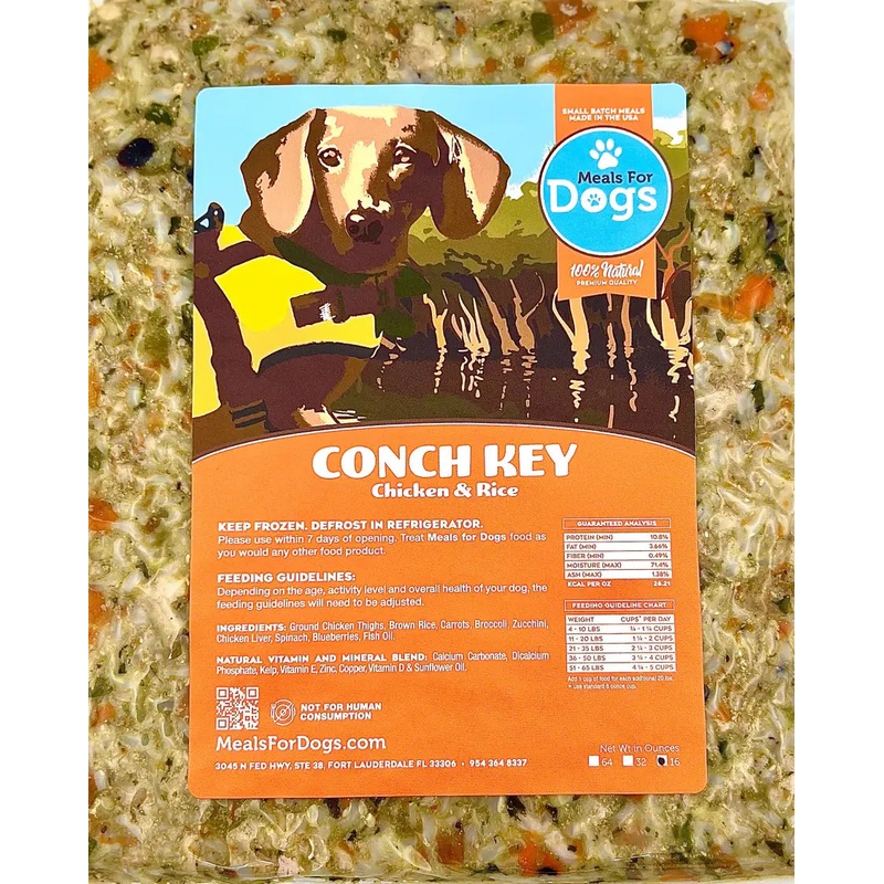Meals for Dogs Conch Key Chicken Frozen Dog Food