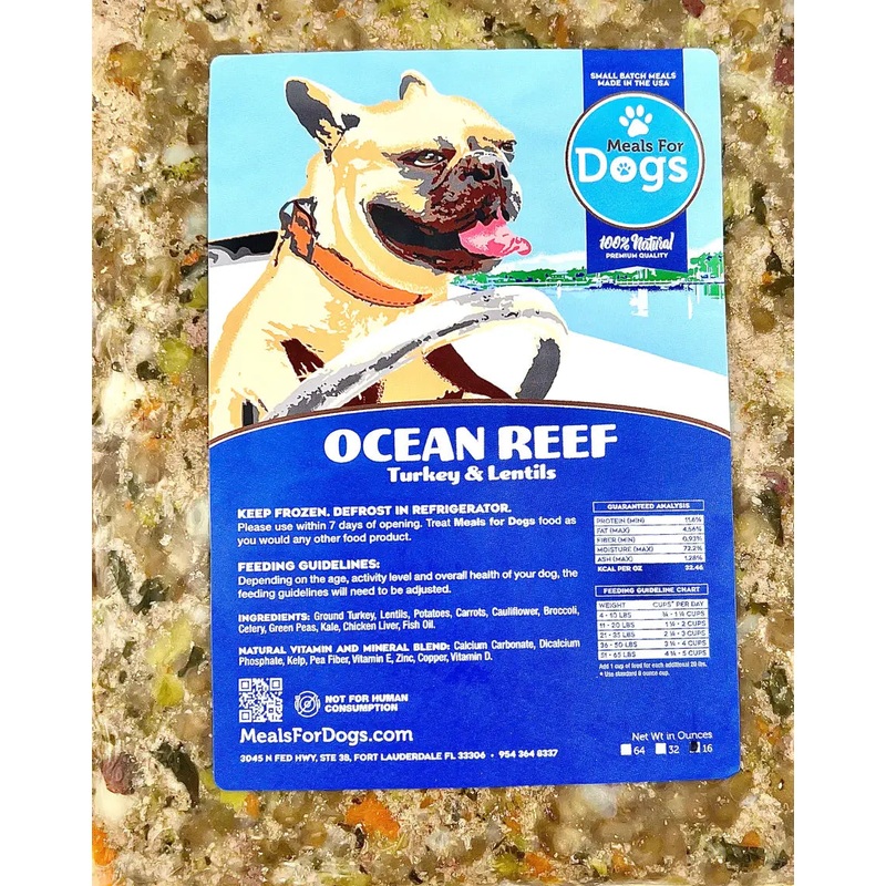 Meals for Dogs Ocean Reef Turkey Frozen Dog Food
