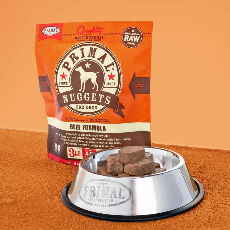 Primal Dog Frozen Nuggets, Beef 3lbs