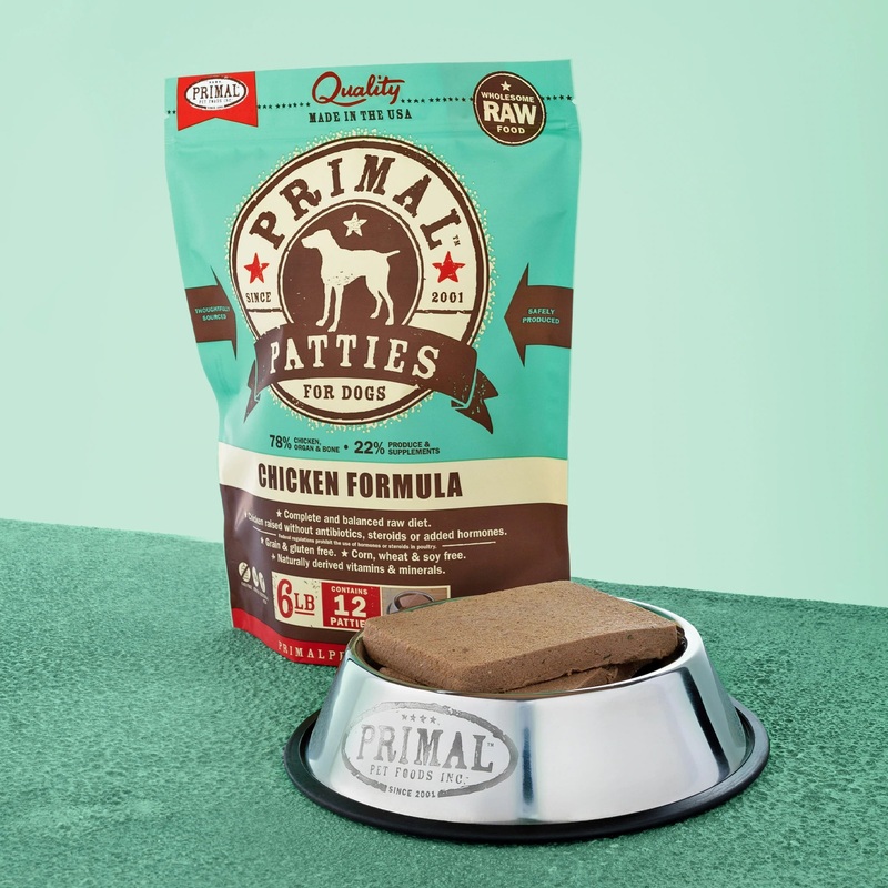 Primal Dog Frozen Patties, Chicken 6 lbs