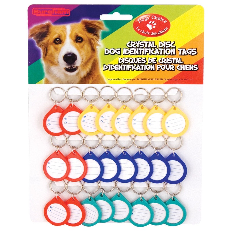 Crystal Disc Dog ID Tags/Disques de Cristal D'identification pour chiens