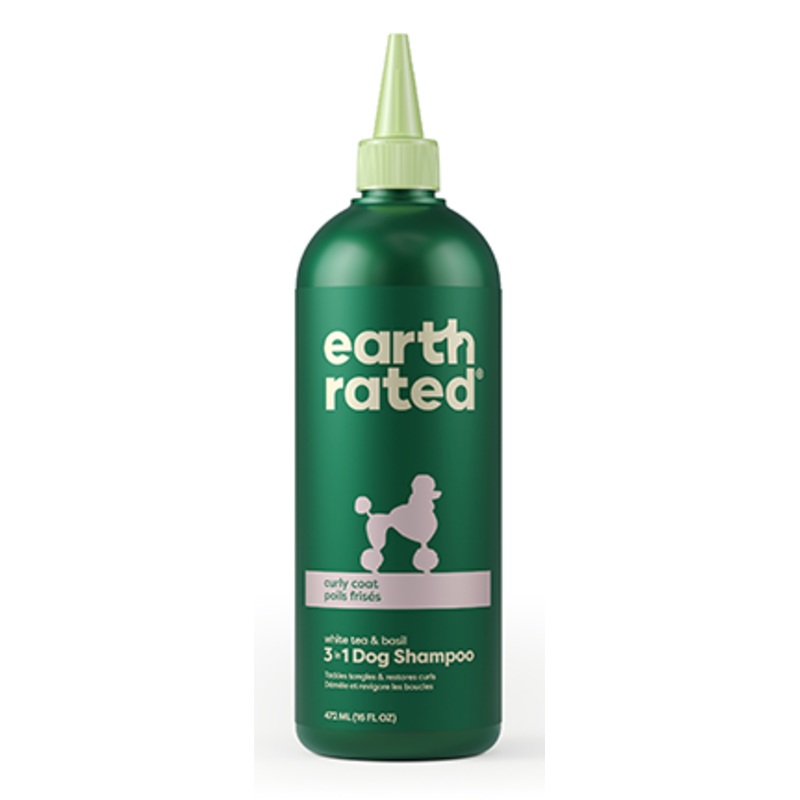 earth rated Curly Coat  3 in 1 Dog Shampoo/Shampoing 3 en 1 pour chien  poil boucle (16oz)