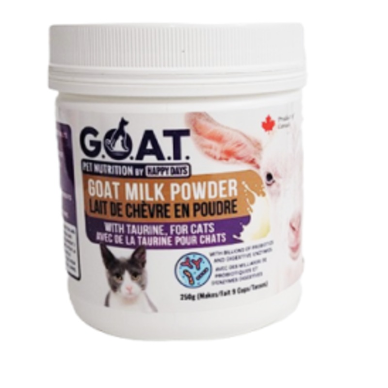 HAPPY DAYS - Goat Milk Powder with Taurine for Cats/Lait de chvre en poudre avec taurine pour chats (250g)