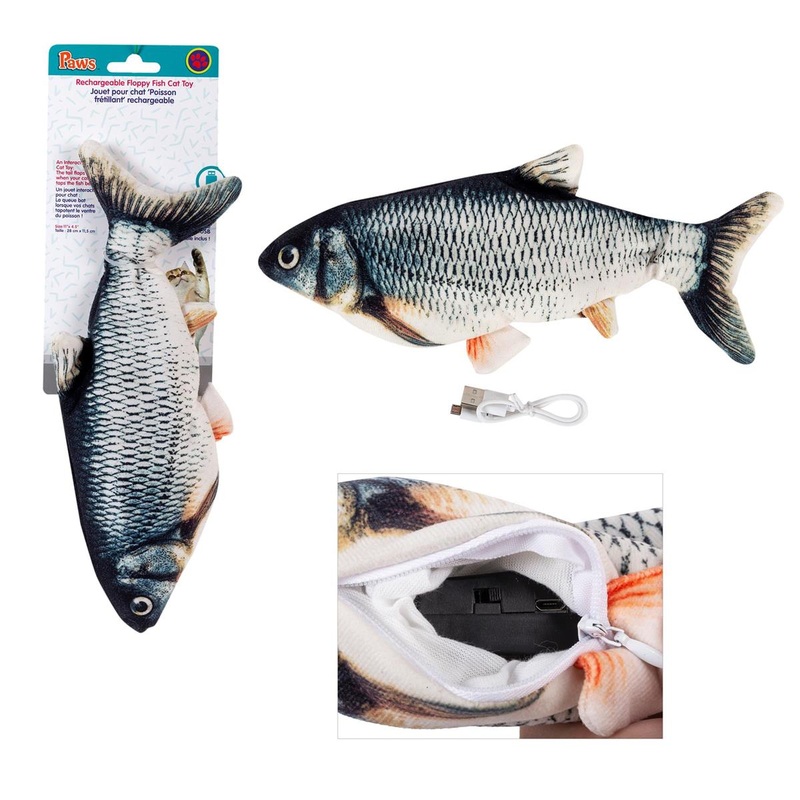PAWS Rechargeable Floppy Fish/Poisson souple