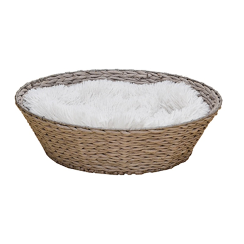PetPals Group Natural, Handwoven Lamp Grey Pet Basket