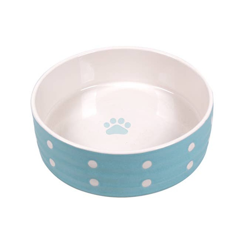 Dotted Rings Pet Bowls 4.9"