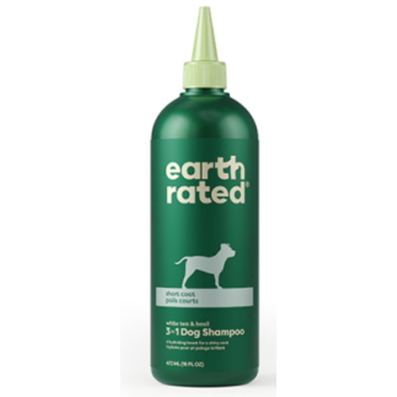 earth rated Short Coat  3 in 1 Dog Shampoo/Shampoing 3 en 1 pour chien  poil court (16oz)