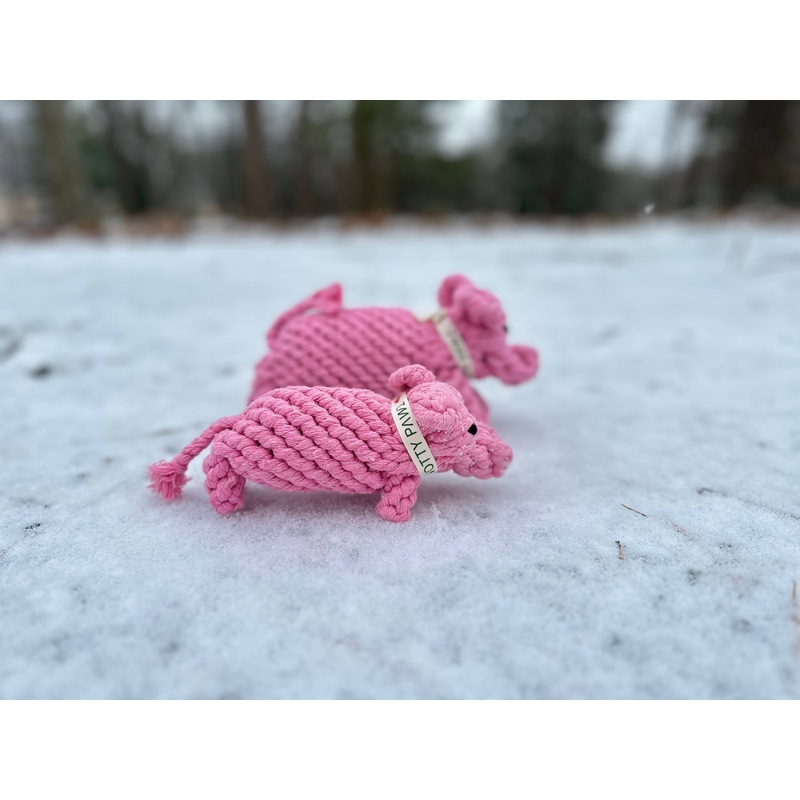 Knotty Pawz - Pinky Piggy Rope Dog Toy/Jouet en corde pour chien Pinky Piggy