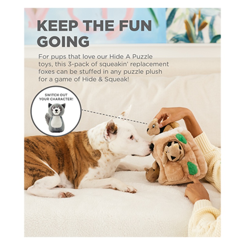 Outward Hound Squeakin' Raccoon Replacement Dog Toys (3 Pack)