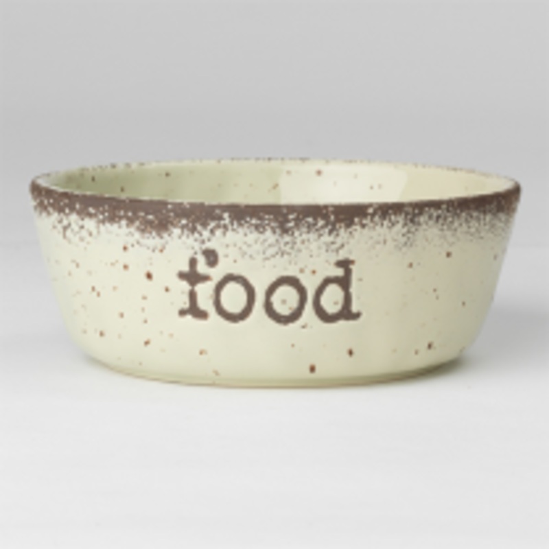 PetRageous Speckled Crockery Food 6" Pet Bowl