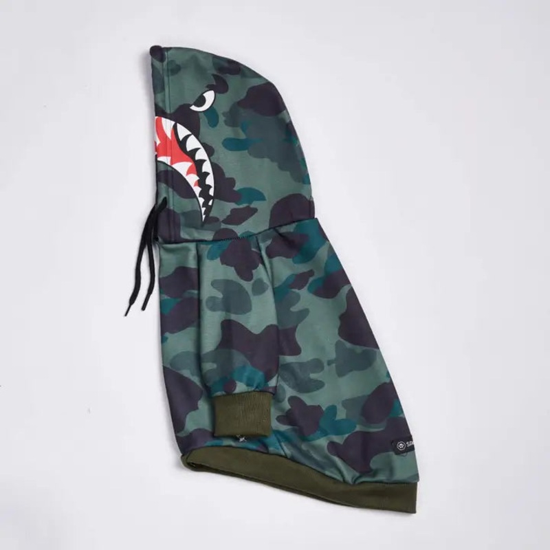 Spark Paws Shark Monster Dog Hoodie - Green Camo/Sweat  capuche Shark Monster Dog - Camouflage vert