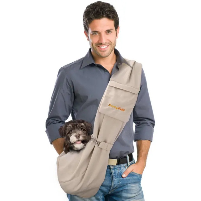 Furry Fido - Khaki Adjustable Pocket Pet Sling/charpe pour animaux de compagnie  poche rglable kaki