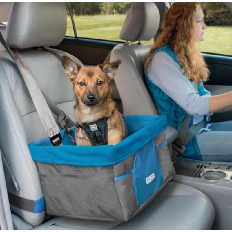 Kurgo Booster Seat Heather Grey Coastal Blue