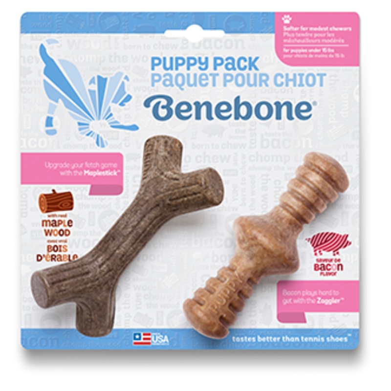 Benebone Puppy Maplestick & Zaggler Bacon Flavor (2 Pack) Dog Chew