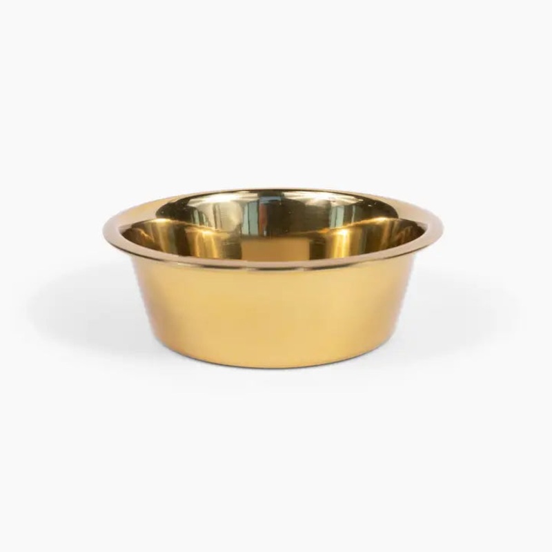 Jojo Modern Pets - Durable Gold Stainless Steel Heavy Dog Bowl/Gamelle lourde pour chien en acier inoxydable dor durable