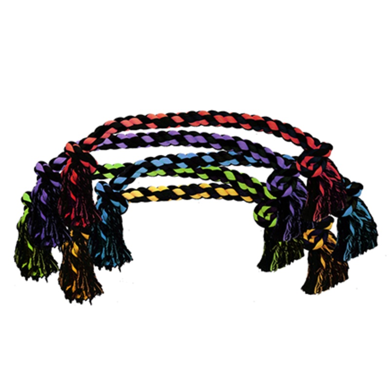 Multipet Nuts for Knots 2-Knot Rope 48" Dog Toy (Assorted Colors)
