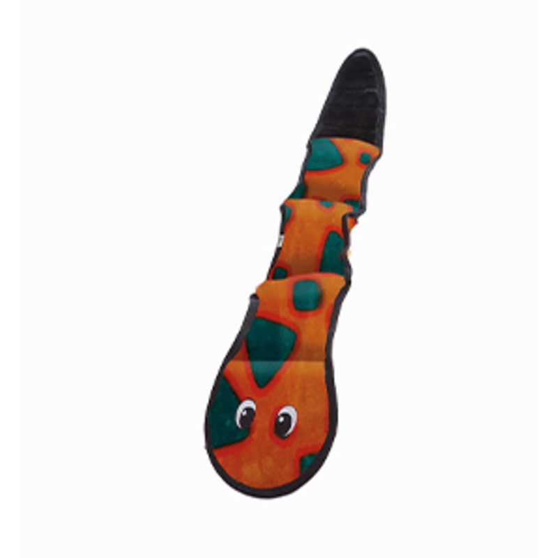 Outward Hound Invincibles Snake 3 Squeakers Red 24"