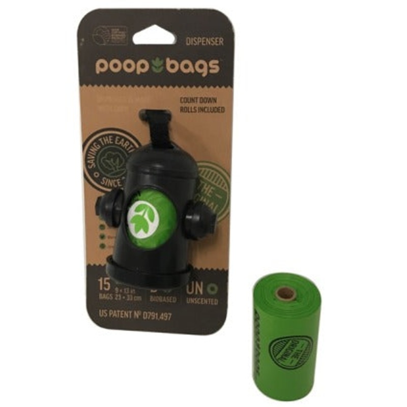 Poop Bags Hydrant Dispenser - with 1 Unscented Roll