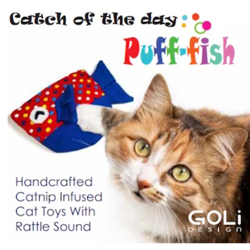 Puff-Fish Catnip Cat Toys by Goli Design Assorted