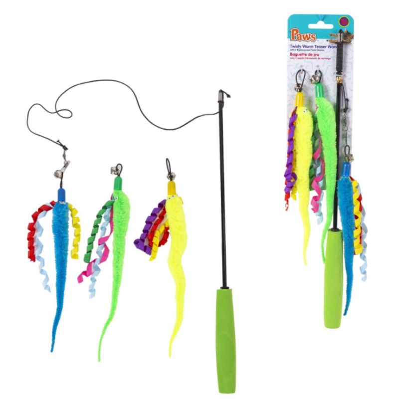 PAWS Twisty Worm Teaser Wand/Baguette de jeu