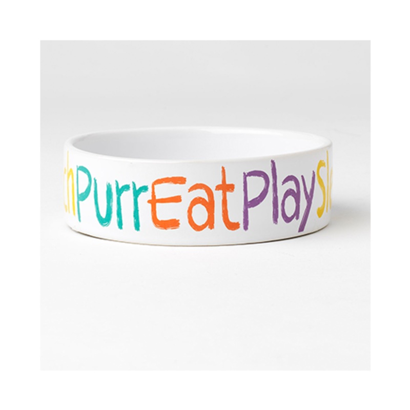 Petrageous Crayon Kitty 5" Ceramic Bowl (1 cup)